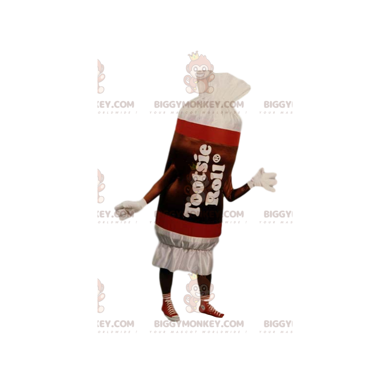 Costume de mascotte BIGGYMONKEY™ de bonbon rouge et blanc. Costume de mascotte BIGGYMONKEY™ de bonbon rouge et blanc.