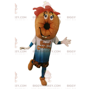 Bagel BIGGYMONKEY™ mascottekostuum met t-shirt en korte broek.