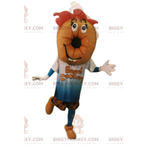 Costume de mascotte BIGGYMONKEY™ de bagel avec un t-shirt et un