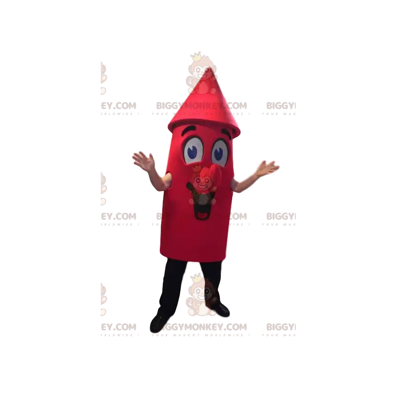 Disfraz de mascota Super Sonriente Red Rocket BIGGYMONKEY™ - Disfraz de mascota Super Sonriente Red Rocket BIGGYMONKEY™ -