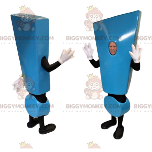 Costume de mascotte BIGGYMONKEY™ de point d'exclamation bleu et