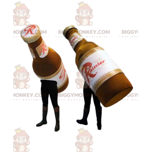 A mascote de duas garrafas de cerveja do BIGGYMONKEY™. fantasia