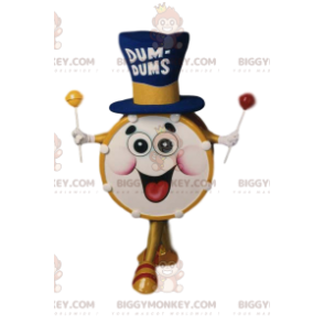 Super grappig drum BIGGYMONKEY™ mascottekostuum met grote hoed