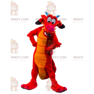 Costume de mascotte BIGGYMONKEY™ de dragon rouge comique.