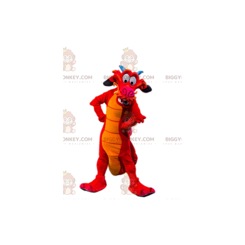 Comic Red Dragon BIGGYMONKEY™ mascottekostuum. Draken kostuum.