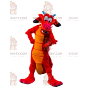 Costume de mascotte BIGGYMONKEY™ de dragon rouge comique.