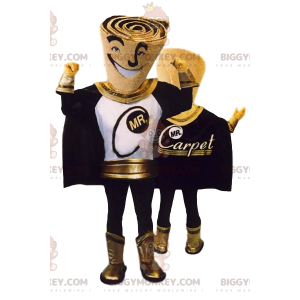 Premium Superhero BIGGYMONKEY™ Mascot Costume, Black & Gold –