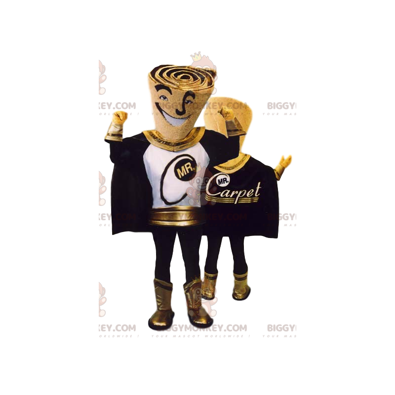 Premium Superhero BIGGYMONKEY™ Mascot Costume, Black & Gold -