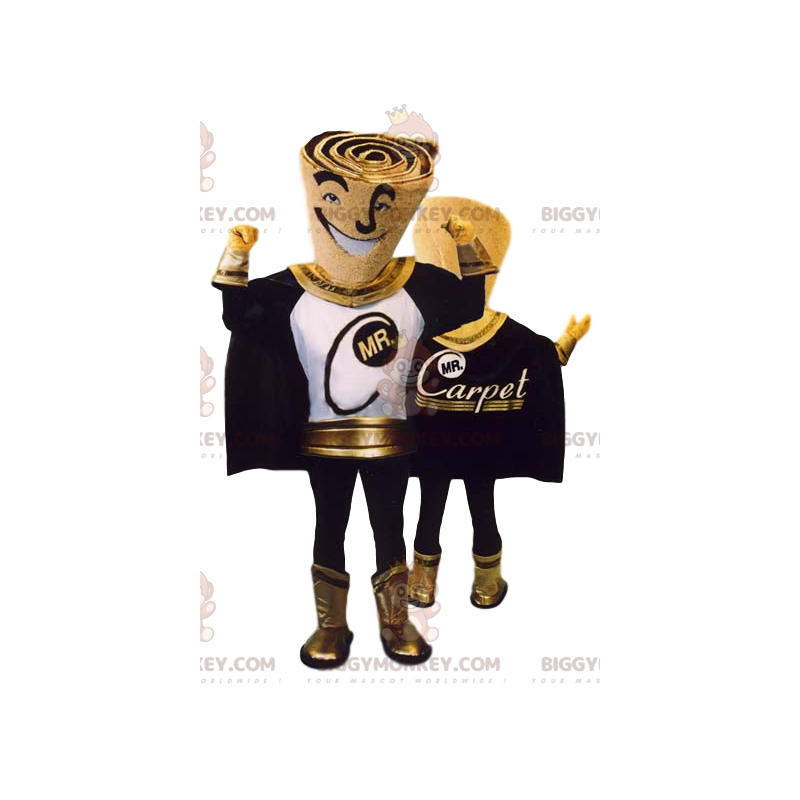 Premium Superhero BIGGYMONKEY™ Mascot Costume, Black & Gold - Premium Superhero BIGGYMONKEY™ Mascot Costume, Black & Gold -