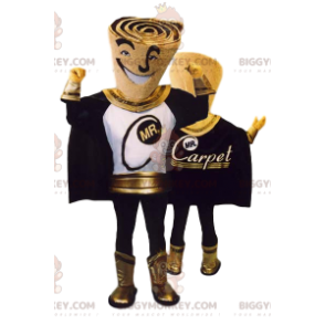 Premium Superhero BIGGYMONKEY™ Mascot Costume, Black & Gold -