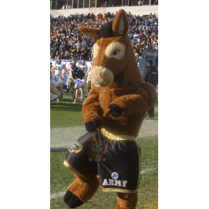 Brun og hvid Colt Horse BIGGYMONKEY™ maskot kostume -