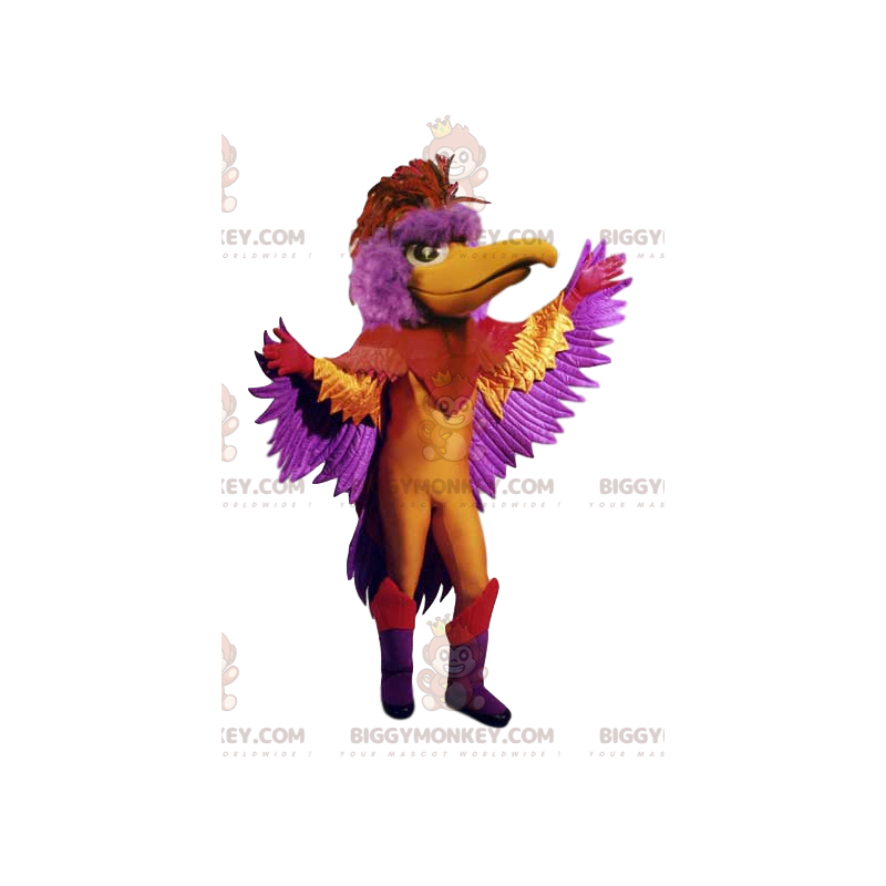 Kostým maskota BIGGYMONKEY™ různobarevného Fénixe. kostým Kostým maskota BIGGYMONKEY™ různobarevného Fénixe. kostým