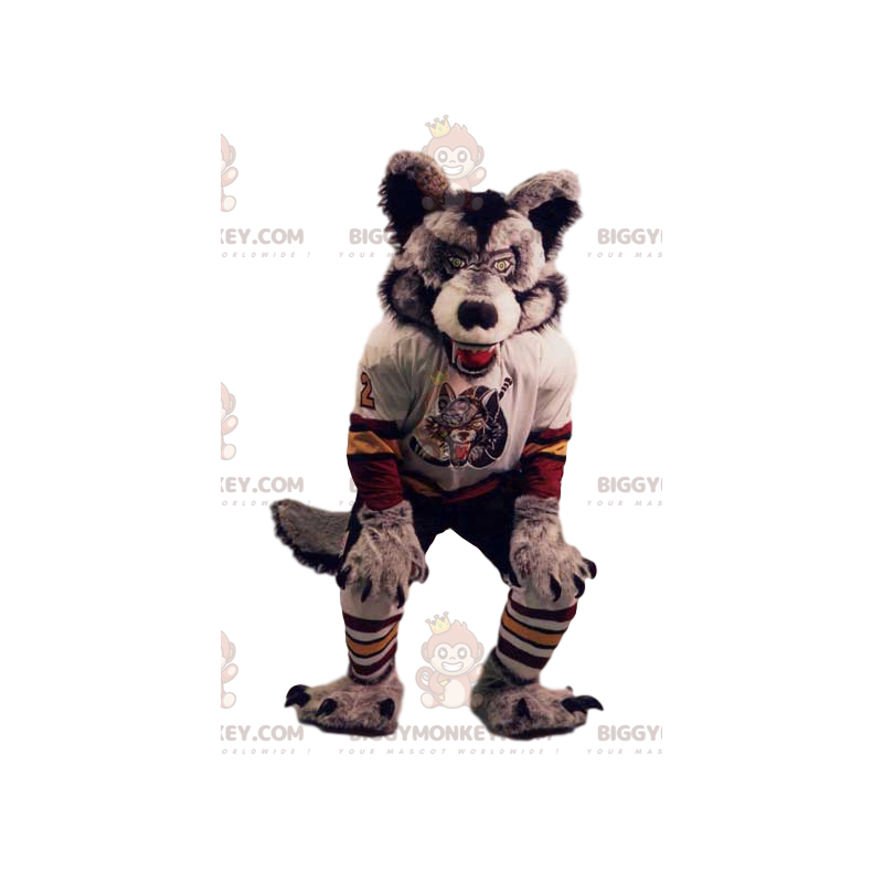 BIGGYMONKEY™ mascottekostuum Fierce Wolf Supporter Jersey - BIGGYMONKEY™ mascottekostuum Fierce Wolf Supporter Jersey -
