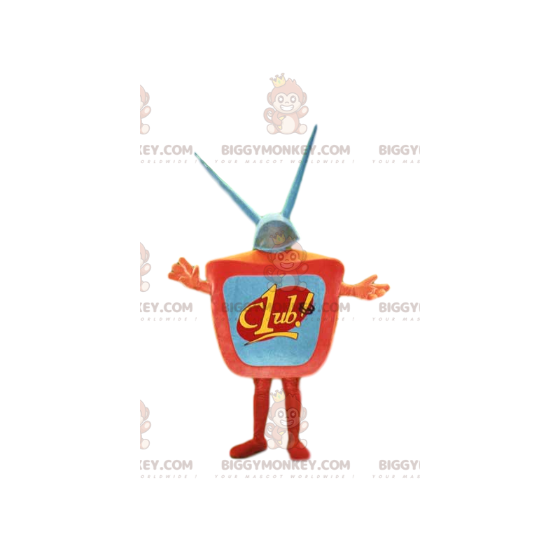 Orange Antenna Television BIGGYMONKEY™ Mascot Costume.