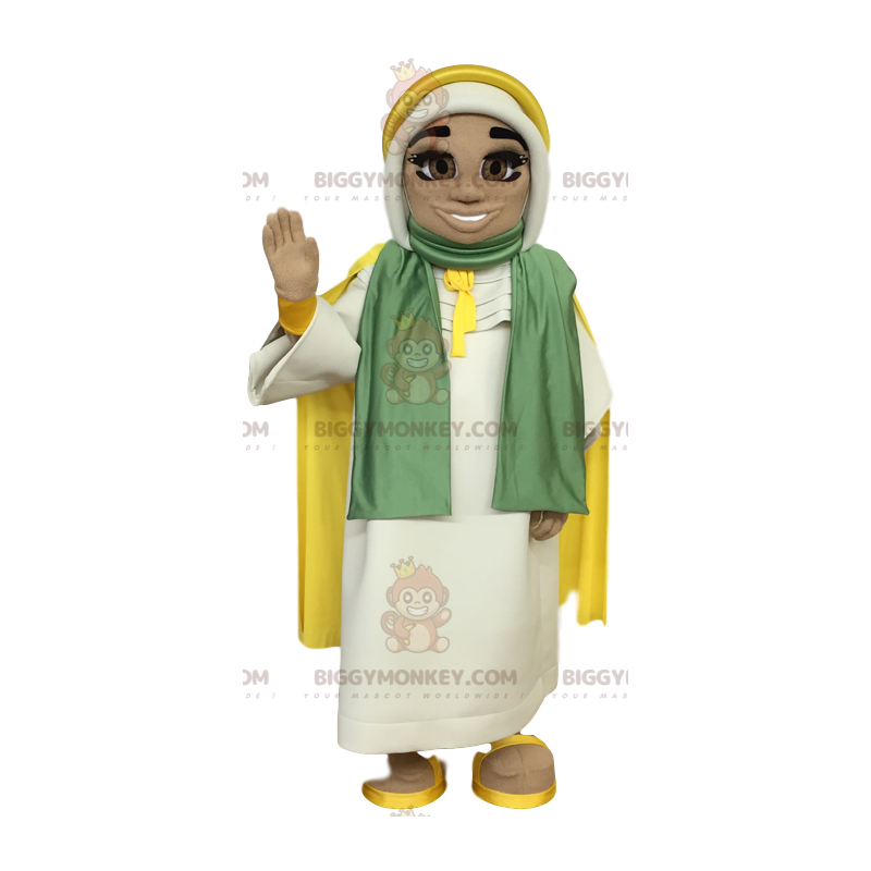 BIGGYMONKEY™ Tuareg Woman Mascot Costume with Beautiful White BIGGYMONKEY™ Tuareg Woman Mascot Costume with Beautiful White