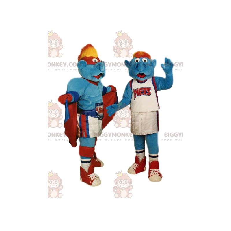 BIGGYMONKEY™s Superhero and Basketball Player Mascot Duo -