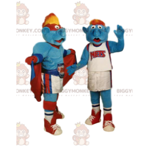 BIGGYMONKEY™s Superhero and Basketball Player Mascot Duo -
