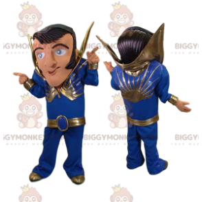 Rock n' Roll Dancer BIGGYMONKEY™ mascottekostuum met blauw pak
