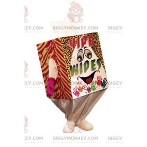 Lächelndes buntes weißes Tissue Box BIGGYMONKEY™ Maskottchen Kostüm - Nicht klassifizierte Maskottchen - BiggyMonkey.com