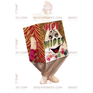Smiling Colorful White Tissue Box BIGGYMONKEY™ Mascot Costume -
