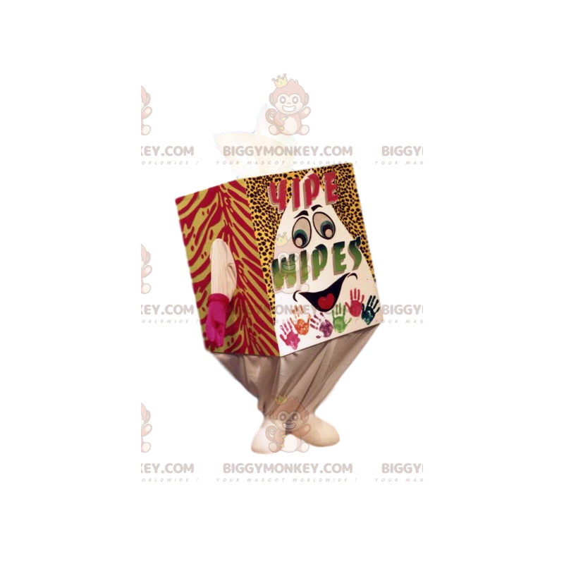 Costume de mascotte BIGGYMONKEY™ de boîte de mouchoir blanche Costume de mascotte BIGGYMONKEY™ de boîte de mouchoir blanche