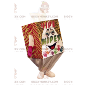 Lächelndes buntes weißes Tissue Box BIGGYMONKEY™ Maskottchen Kostüm - Nicht klassifizierte Maskottchen - BiggyMonkey.com