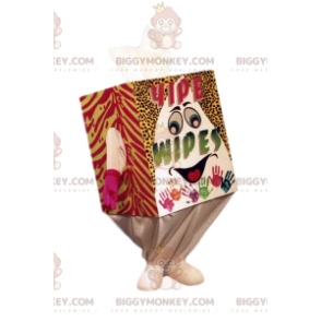 Smiling Colorful White Tissue Box BIGGYMONKEY™ Mascot Costume -