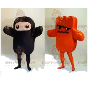 2 BIGGYMONKEY™s mascot of funny black and orange characters -