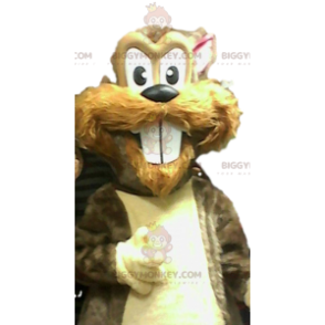 Traje de mascote de esquilo BIGGYMONKEY™ com dentes bonitos.