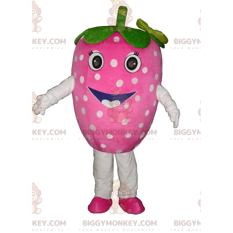 Coqueto disfraz de mascota BIGGYMONKEY™ de fresa. disfraz de