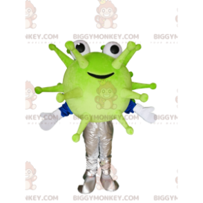 Kostium maskotki uśmiechniętego zielonego wirusa BIGGYMONKEY™. kostium wirusa - Niesklasyfikowane maskotki - BiggyMonkey.com