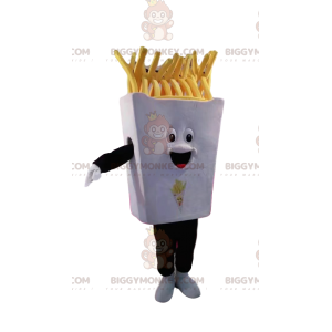BIGGYMONKEY™ Mascottekostuum met frietbakje. Frieten Dienblad