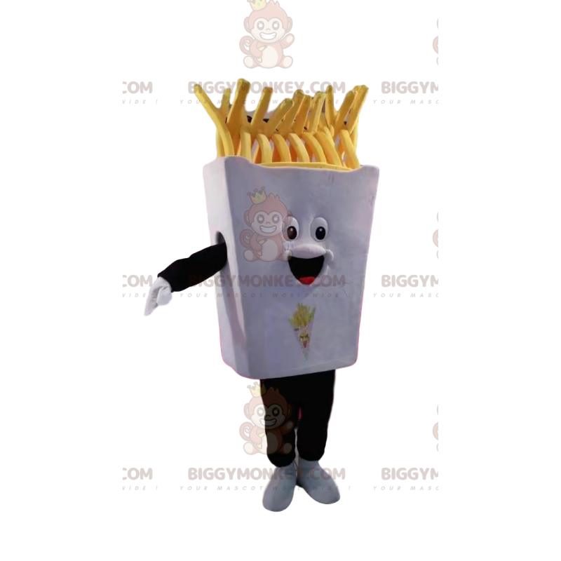 Costume de mascotte BIGGYMONKEY™ de barquette de frites.