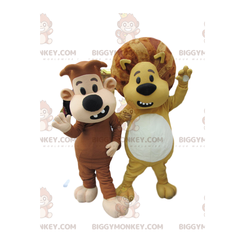 Lions BIGGYMONKEY™ Mascot Costume Duo. løve kostume - Lions BIGGYMONKEY™ Mascot Costume Duo. løve kostume -