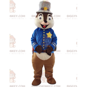 BIGGYMONKEY™ mascot costume of squirrel in sheriff outfit.