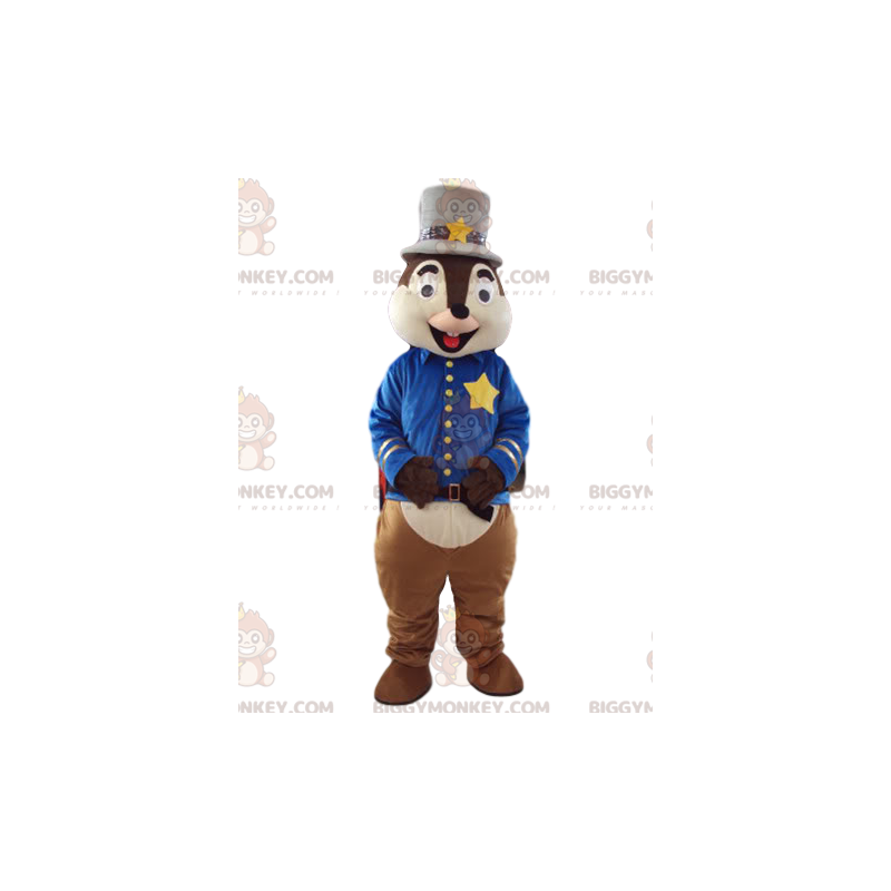 BIGGYMONKEY™ maskotkostume af egern i sheriffdragt. egern BIGGYMONKEY™ maskotkostume af egern i sheriffdragt. egern
