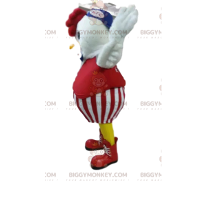 Disfraz de mascota Chicken BIGGYMONKEY™ en traje rojo. disfraz