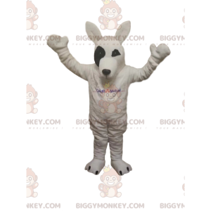 Weißer Wolf BIGGYMONKEY™ Maskottchen-Kostüm. weißes Wolfskostüm