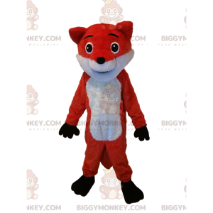 Costume de mascotte BIGGYMONKEY™ de renard orange et blanc.