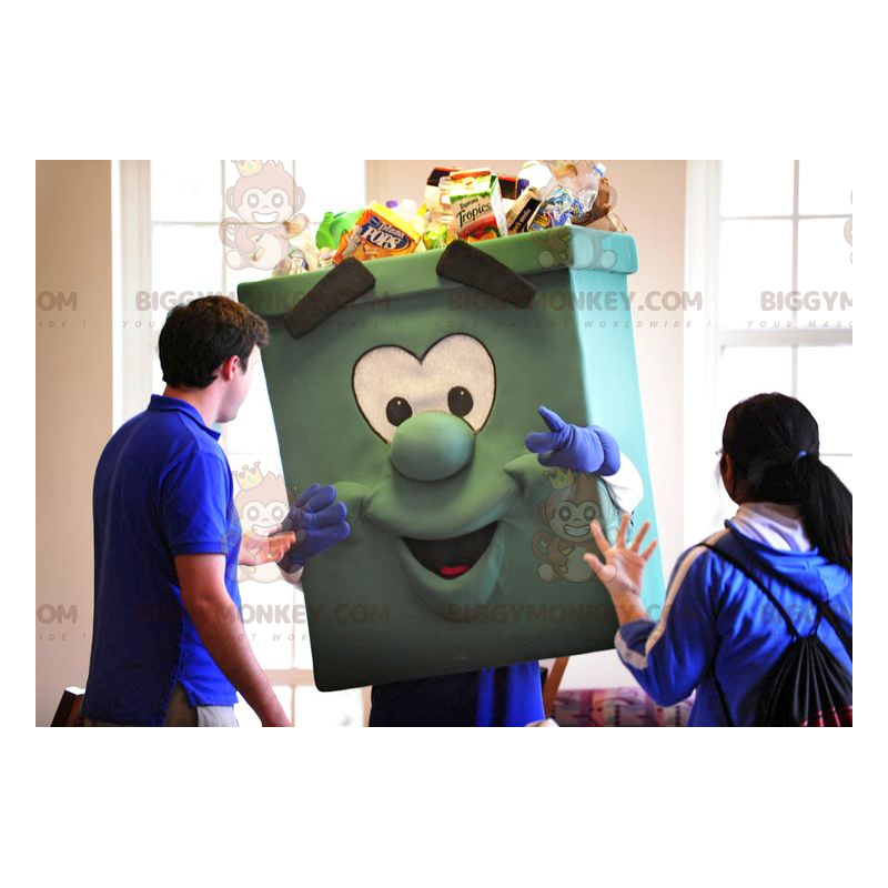 Giant Green Bin BIGGYMONKEY™ Maskottchenkostüm - Recycling Giant Green Bin BIGGYMONKEY™ Maskottchenkostüm - Recycling
