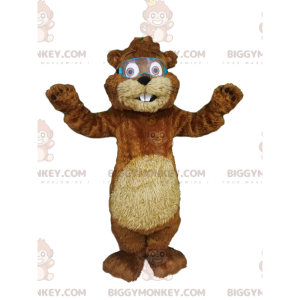 Disfraz de mascota de castor BIGGYMONKEY™ con gafas. -