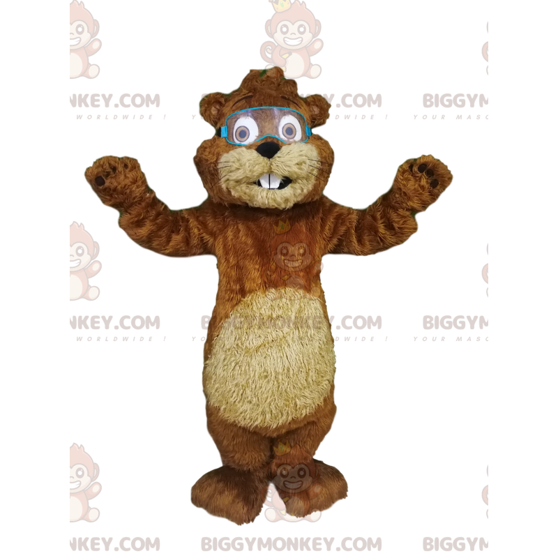 Beaver BIGGYMONKEY™ mascottekostuum met bril. - Biggymonkey.com