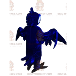 Mitternachtsblauer Papagei BIGGYMONKEY™ Maskottchenkostüm.