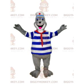 BIGGYMONKEY™ maskotdrakt av entusiastisk sel i sjømannsantrekk. - Forsegl maskoter - BIGGYMONKEY_012676 - BiggyMonkey.com