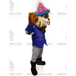 Kostým maskota BIGGYMONKEY™ Puss in Boots s pěknou modrou košilí. - Maskoti slavní lidé - BIGGYMONKEY_012680 - BiggyMonkey.com