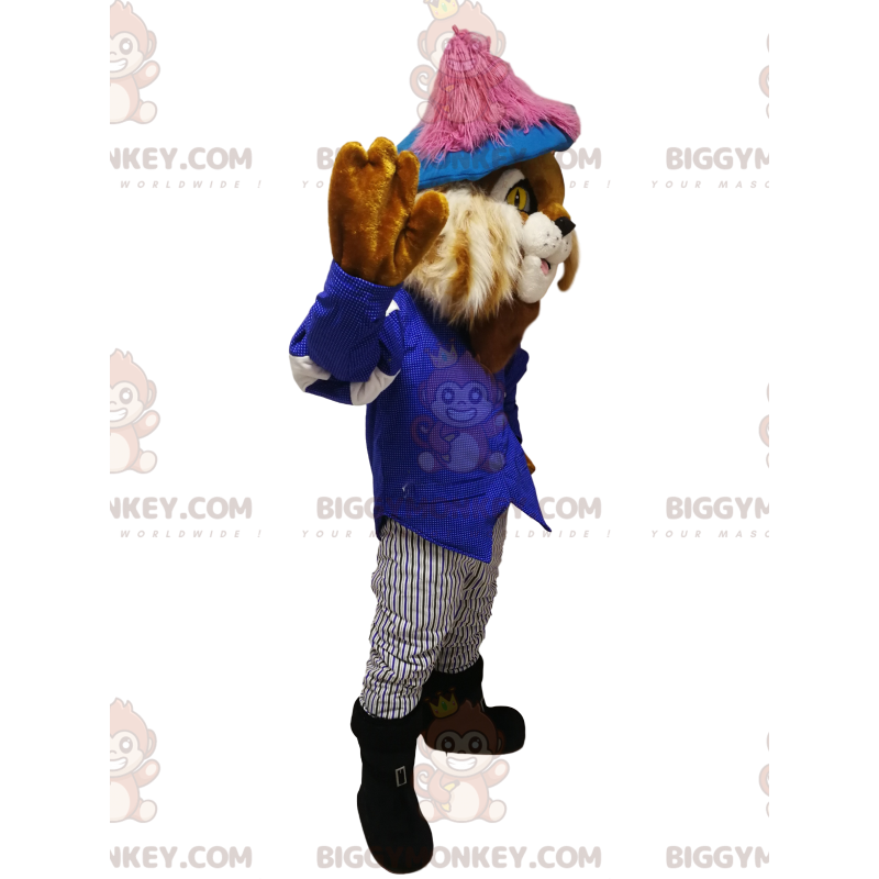 BIGGYMONKEY™ Puss in Boots mascot costume with a nice blue