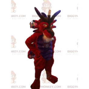 Κόκκινη και μωβ στολή μασκότ BIGGYMONKEY™ Devil. στολή διαβόλου - Ανθρώπινες Μασκότ - BIGGYMONKEY_012681 - BiggyMonkey.com