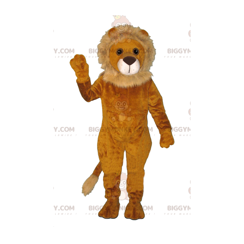 BIGGYMONKEY™ morbido e peloso costume mascotte leone arancione BIGGYMONKEY™ morbido e peloso costume mascotte leone arancione