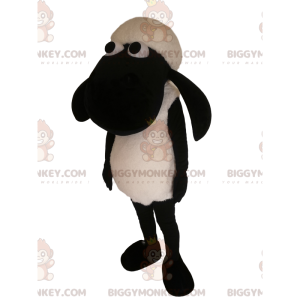 Black and White Sheep BIGGYMONKEY™ Mascot Costume. sheep