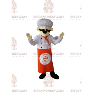 Chef BIGGYMONKEY™ mascot costume with a handsome mustache. -